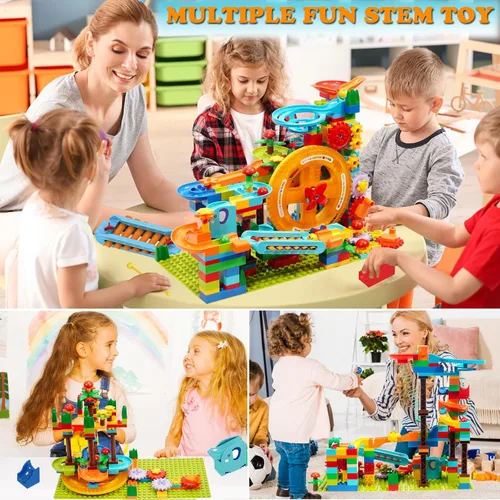 Miniatura 6 de Bloques de construcción Marble Run para niños: 3, 4, 5, 6, 8 años, educación Montessori, juguete STEM preescolar - Edad 4-8 niños rompecabezas