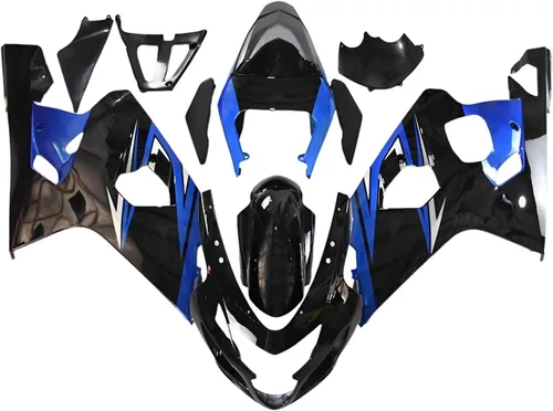 Kit de Carenado Azul Negro para Motocicleta Compatible con Suzuki GSXR600 GSXR750 K4 04 05 GSX-R600 GSX-R750 2004 2005 Carrocería de Inyección de