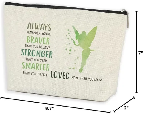 Miniatura 7 de Azteoiz Regalos inspiradores para mujeres, bolsa de maquillaje con cremallera para mujeres y niñas, You Are Braver Stronger Smarter Than You Think