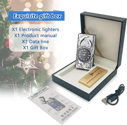Miniatura 7 de Regalos para él, encendedores eléctricos USB tipo C, recargable, encendedor electrónico, resistente al viento, encendedor de plasma con interruptor