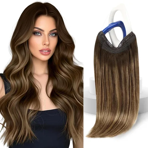 Miniatura 32 de Sunny Hair - Extensiones de cabello humano con banda invisible, color rubio platino (#60), 20 pulgadas