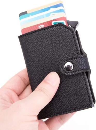 Miniatura 10 de Tarjetero de crédito Slim Wallet Front Pocket Protector Pop Up Design Aluminio hasta 7