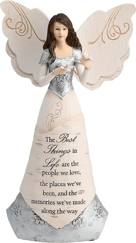 Pavilion Gift Company Elements 82328 - Figura de ángel con mariposas, las mejores cosas de la vida, 8 pulgadas, color blanco