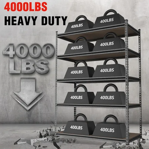 Miniatura 4 de WORKPRO Estantería de almacenamiento de metal de 5 niveles, 36 pulgadas de ancho x 18 pulgadas de profundidad x 72 pulgadas de alto, estante