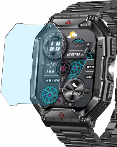 Puccy - Paquete de 3 protectores de pantalla anti luz azul, compatible con MOKOTOP kr82 2.1 pulgadas reloj inteligente reloj inteligente TPU Film