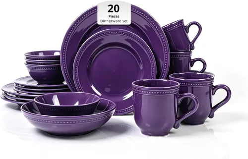 Miniatura 30 de Vajilla de cerámica Pearl Dots (juego de 16 piezas, gris)