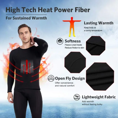 Miniatura 3 de MANCYFIT Camisas térmicas para hombre con forro polar y manga larga