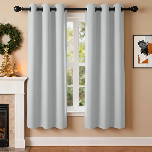 Miniatura 71 de Cortinas de oscurecimiento de habitación de 45 pulgadas de largo para dormitorio y sala de estar, cortinas térmicas aislantes con ojales