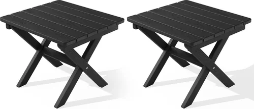 Miniatura 14 de SERWALL Mesa auxiliar Adirondack, mesa auxiliar para exteriores, sin montaje, mesa plegable pequeña de HDPE para patio trasero, piscina, porche