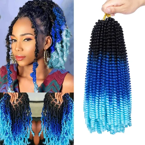 Miniatura 14 de Xtrend - Cabello trenzado de ganchillo con rizos de resorte, color rubio miel, 8 pulgadas, para rizos de mariposa desgastados, extensiones de 27#