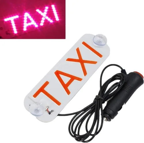 Miniatura 4 de Luz de taxi con enchufe Cig-arette, montaje de succión de taxi de 12 V CC en la lámpara de taxi con cubierta de viento del automóvil, 2 modos de Rojo