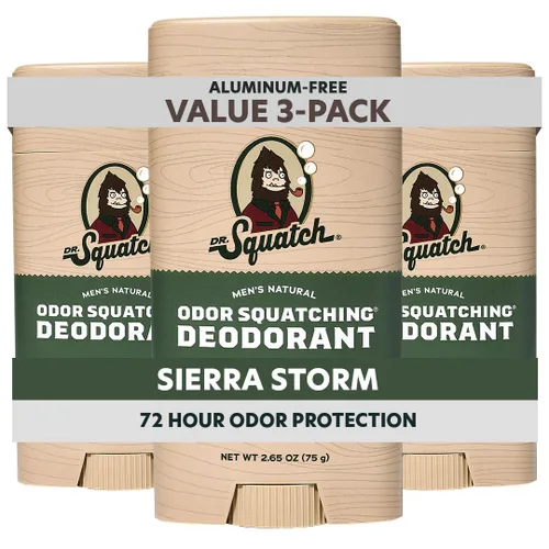 Miniatura 13 de Dr. Squatch Desodorante natural para hombres, sin olor, sin aluminio, alquitrán de pino (2.65 onzas, paquete de 3)