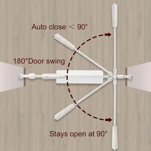 Miniatura 5 de Puerta Extra Ancha para Bebés 66.9-71.65 Montada a Presión, Puertas de Seguridad para Niños Perros Mascotas con Puerta de Paso para Entradas