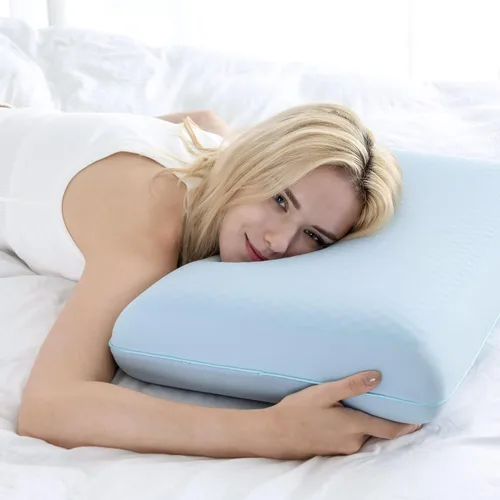 Miniatura 2 de EGOHOME Almohada de espuma viscoelástica de gel refrescante, funda de enfriamiento reversible, soporte para el cuello para dormir de lado, espalda