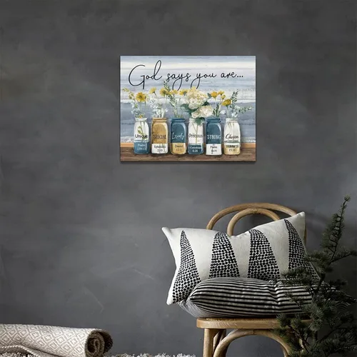 Miniatura 5 de Decoración de flores para baño, arte de pared con impresión de campo, baño, pintura floral, lienzo, cuadros modernos, decoración para el hogar, sala