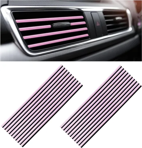 Miniatura 10 de Kewucn 20 PCS Tiras Decorativas para Rejillas de Aire Acondicionado de Coche, Impermeables y Flexibles para Decoración de Rejillas de Aire de Coche