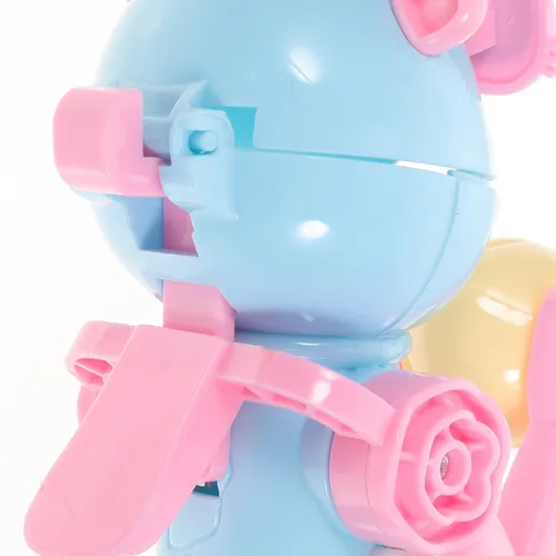 Miniatura 8 de Soporte para piruletas robot azul cielo para niños: juguete creativo para niños y niñas, fiesta de cumpleaños, 15 x 10.5 x 4.5 pulgadas, robot