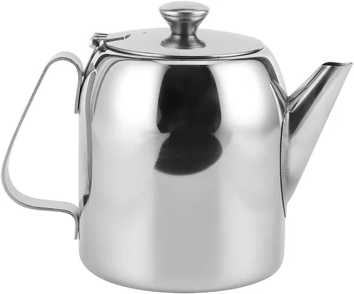 Miniatura 2 de Cafetera, tetera de acero inoxidable de grado alimenticio, tetera de té de boquilla corta, olla de agua redonda duradera para restaurante, hogar