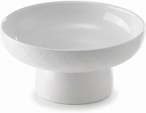 Miniatura 8 de ONEMORE Frutero de cerámica de 10 pulgadas, tazón grande de pedestal blanco con diseño de patas extraíbles y agujeros de drenaje para encimera