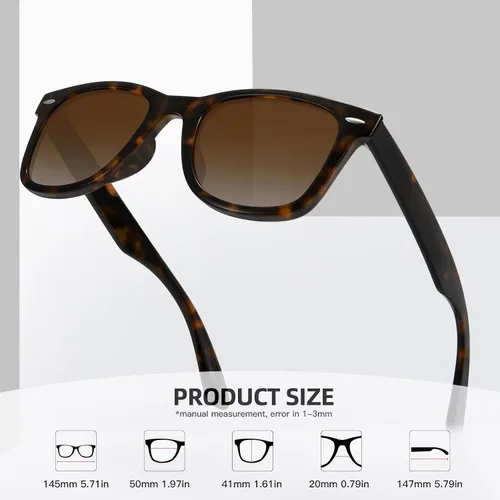 Miniatura 61 de MEETSUN Polarized Sunglasses for Women Men Classic Retro Square Frame Driving Sun Glasses UV Protection