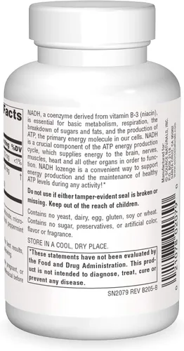 Miniatura 2 de Source Naturals NADH 10 mg, aumenta la energía y el estado de alerta mental - 20 pastillas