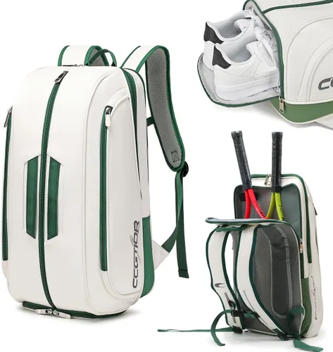 Miniatura 8 de Tennis Racket Bag Pickleball Padel Backpack With Shoe Compartment, Laptop Sleeve,Fence Hook,Ball Sleeve