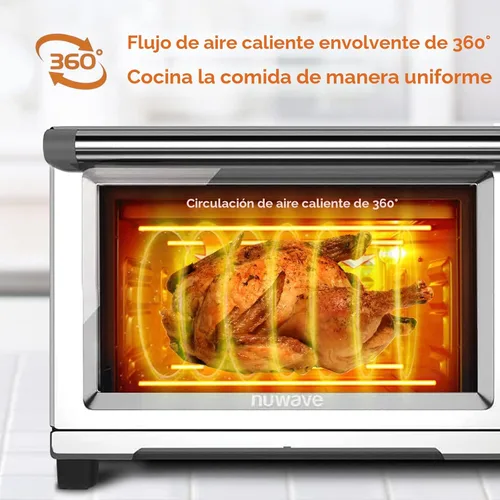 Miniatura 3 de Horno tostador freidora de aire inteligente NuWave Bravo XL, combo de parrilla/plancha de encimera 12 en 1, capacidad XL de 30 Qt, temperatura