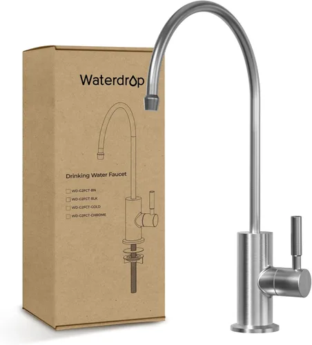 Waterdrop Grifo de agua potable, grifo de ósmosis inversa, grifo de filtro de agua para fregadero de barra de cocina, mango único, fácil de Acero