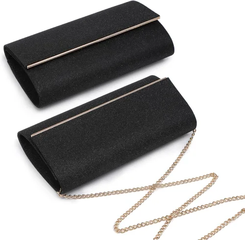 Miniatura 6 de Dasein Bolso de noche para mujer, bolso de mano con purpurina para boda, bolso de novia brillante para cóctel, fiesta, baile de graduación