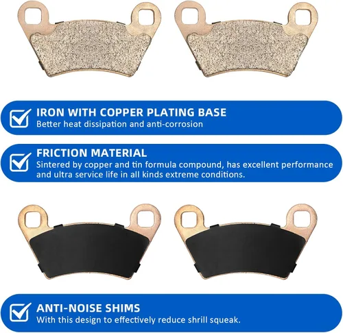 Miniatura 3 de Pastillas de freno delantero y trasero sinterizado para Polaris Ranger 400 425 500 570 700 ETX TM 800-Midsize M1400