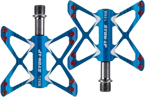 ThinkTop Pedales de bicicleta 3 rodamientos Road Mountain Bike Plataforma Pedales Flat Sealed Lubricar Bearing Axle 9/16 pulgadas para BMX MTB