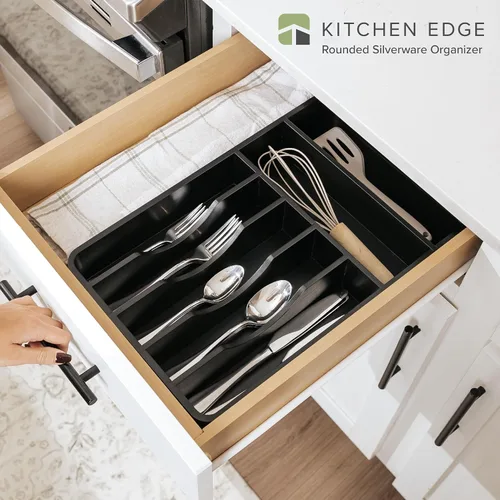 Miniatura 2 de Organizador de cubiertos KitchenEdge - Organizador para cubertería, cubiertos, y utensilios para cajones de cocina, ancho fijo de 10.5”, 7