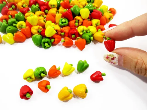 Miniatura 5 de Dolls House miniatures Lot 20 Mixed bell peppers Paprika vegetales Art Deco – El suministro de alimentos Dollhouse Alimentos – 4306