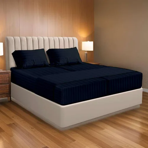Miniatura 15 de Ready To Rest Juego de sábanas divididas 100% de algodón egipcio tamaño California King para cama ajustable de 5 piezas, se adapta a colchones