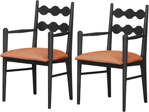Miniatura 12 de Sillas de comedor tapizadas, silla de cocina con respaldo, silla de sala de estar con brazos versátil asiento de comedor de granja, sillas