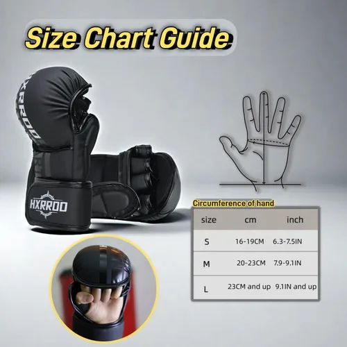 Miniatura 5 de Guantes MMA Sparring Grappling, guantes de kickboxing, guantes híbridos de palma abierta para artes marciales, peso ligero para artes marciales