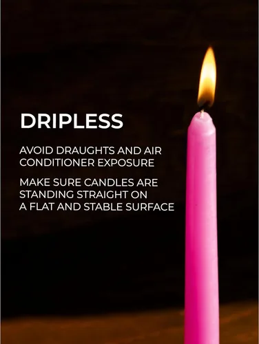 Miniatura 4 de CANDWAX - Juego de 4 velas cónicas de 8 pulgadas, anti goteo y sin humo, velas delgadas de combustión lenta, velas cónicas color rosa