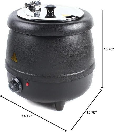 Miniatura 10 de Calentador de sopa eléctrico comercial de 110 V 400 W con tapa y olla desmontable de acero inoxidable para restaurante y familia grande