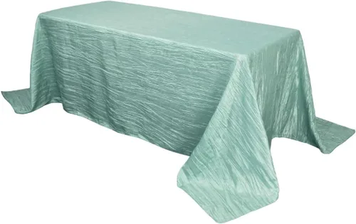 Miniatura 22 de YOUR CHAIR COVERS - Mantel Rectangular de Tafetán Arrugado de 90 x 132 Pulgadas - Azul Polvoriento, Manteles Rectangulares para Mesas Rectangulares