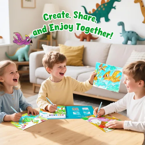 Miniatura 4 de JoyCat Libros para colorear con pintura de agua para niños pequeños, juegos de pintura acuarela para niños de 3-5 4-8 años, juguete de manualidades