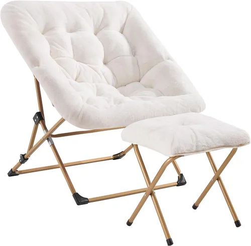 Miniatura 18 de OAKHAM Cómoda silla para adultos, suave piel sintética plegable para dormitorio, sala de estar, dormitorio, silla de lectura flexible