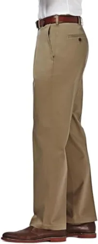 Miniatura 2 de HAGGAR - Pantalón caqui para hombre, tallas grandes y altas, de calidad prémium, sin necesidad de planchar, corte clásico, cintura expandible, sin