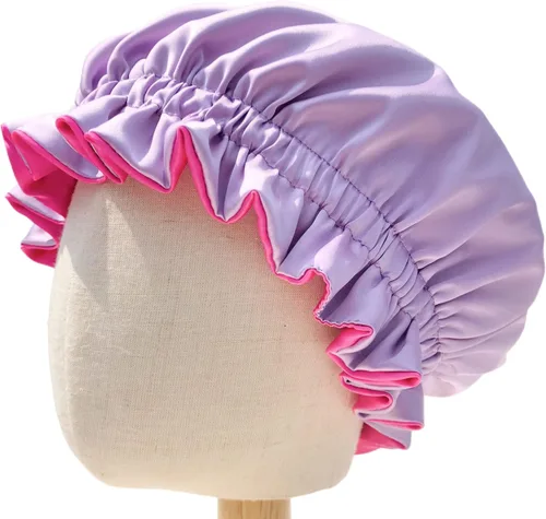 Miniatura 7 de AKISS - Exquisita gorra para dormir reversible con forro de satén para bebés, recién nacidos, niños grandes y pequeños y mamásmujeres