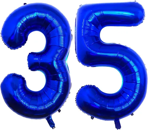 Miniatura 21 de Globos gigantes de 40 pulgadas, color azul marino, gigantes, gigantes, gigantes, enormes de aluminio de 12 o 21, globos digitales de número de Azul