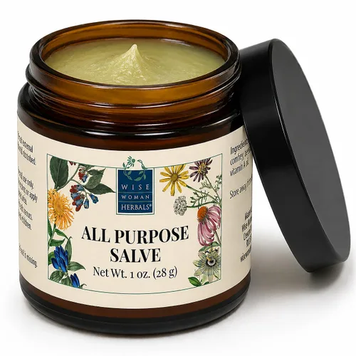 Wise Woman Herbals Bálsamo multiusos con caléndula y consuelda, alivia la piel seca e irritada, cuidado de la piel posparto, soporte nutritivo para