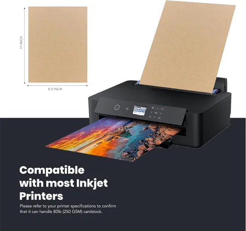 Miniatura 3 de Papel grueso de cartulina Kraft, 50 hojas, 8.5 x 11 pulgadas, peso pesado, 92 libras, cartulina para manualidades y fabricación de tarjetas