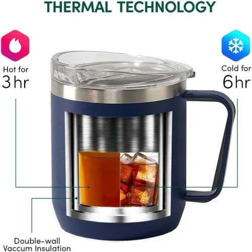 Miniatura 9 de VAHDAM Taza Boyfriend de 10.1 fl oz Taza de viaje aislada al vacío de acero inoxidable azul real Regalo del día de San Valentín para él Taza