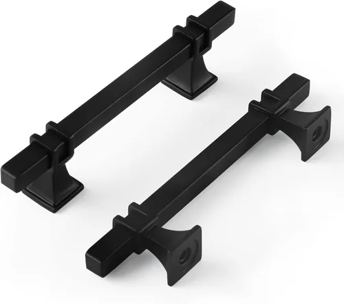 Miniatura 12 de Goldenwarm Paquete de 5 tiradores de gabinete negros de 3 pulgadas de aleación de zinc negro mate para gabinete, manijas de tocador, cajones