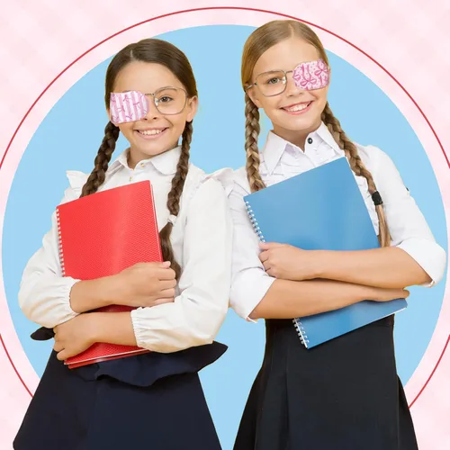 Miniatura 5 de Newcotte 12 parches para ojos para niños pequeños, reutilizables, ajustables, para anteojos, parche para ojos izquierdo o derecho, patrones surtidos