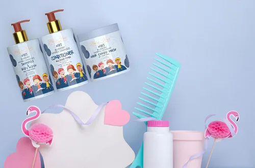 Miniatura 3 de Baby Hair - Juego de champú/gel de baño para niños pequeños, acondicionador y mascarilla para el cabello, champú y acondicionador sin sulfato